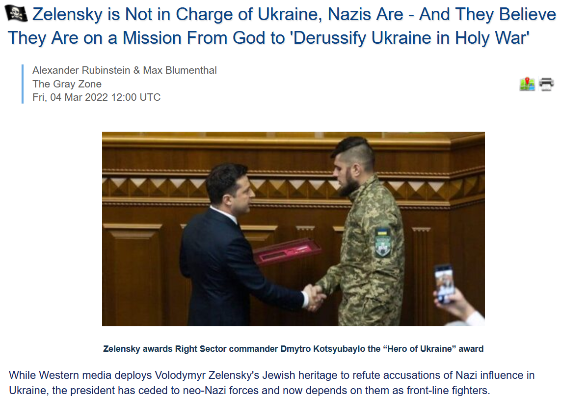Zelensky is Not in Charge of Ukraine, Nazis Are